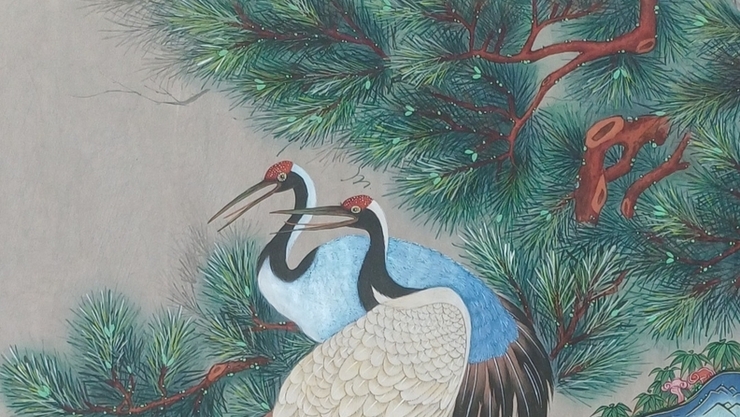 [담화총사 칼럼] 작가의 “변하지 않는 축원의 그림, 송학이 머무는 자리”