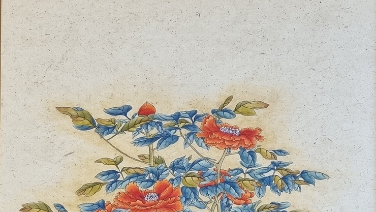 [담화총사 칼럼] 김경희 작가의 "모란과 고양이'에 담긴 K-민화의 미학"