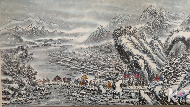 백운작가의 “설산을 넘는 혼례, 시집가는 날의 K-민화 미학”